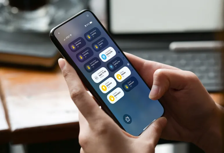 Control4 app on a smartphone